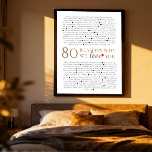 80 redenen waarom we van je houden cadeau voor 80s poster