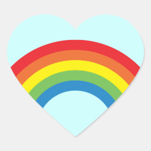 80 Retro Rainbow Heart Stickers