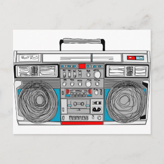 '80 s 'boombox'-illustratie briefkaart