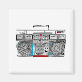 '80 s 'boombox'-illustratie magneet