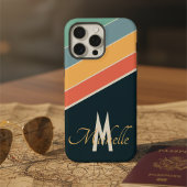 80 s  esthetisch Stripe stijlvol monogram iPhone Hoesje