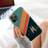 80 s  esthetisch Stripe stijlvol monogram iPhone Hoesje