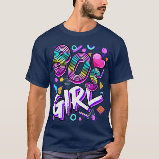 80 s Meisje Verjaardagsfeest Retro Vrouwen 1980s m T-shirt
