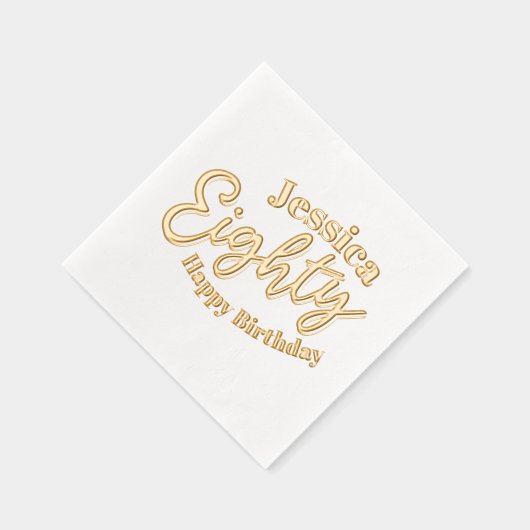 80 script gouden 80ste verjaardagsfeest folie servetten (Rechts)