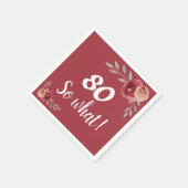 80 So What Red Rose Floral 80th Birthday Servet (Hoek)