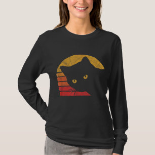 80-stijl Kat met terugdrukte klep T-shirt