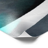 80 Turquoise en grijs Arched Line Pattern Foto Afdruk (Hoek)