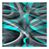 80 Turquoise en grijs Arched Line Pattern Foto Afdruk (Voorkant)