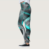 80 Turquoise en grijs Arched Line Pattern Leggings (Links)