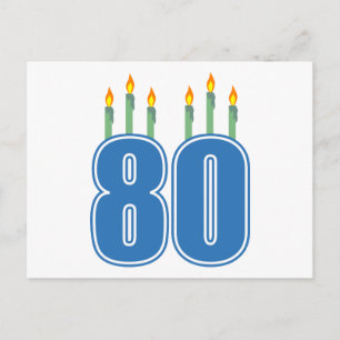 80 Verjaardagkaarsen (blauw / groen) Briefkaart