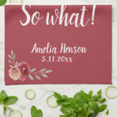 80 Wat Funny Red Waterverf Roos 80th Birthday Theedoek (Gevouwen)