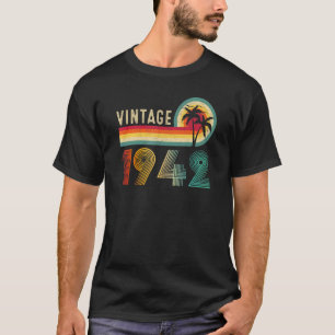 80 Yrs Oude Mannen Vrouwen Vintage 1942 Retro 80e  T-shirt