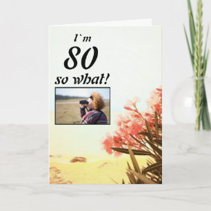 80 zo wat Oleander Floral 80th Birthday Foto Kaart