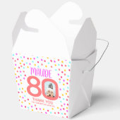 80e aangepaste foto kleurrijke koraal confetti ver bedankdoosjes (Open)