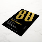 80e anniversaire Black Gold Foil invitations (Rotation)