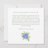 80e anniversaire Blue Hydrangeas demande de carte (Dos)