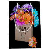 80e Anniversaire Bouquet Daisy dans sac en papier (Devant)