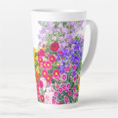 80e anniversaire bouquet floral bouquet latte mug (Angle droit)