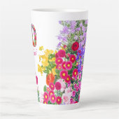 80e anniversaire bouquet floral bouquet latte mug (Devant)