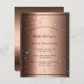 80e anniversaire bronze brun noir bulle invitation (Devant / Derrière)