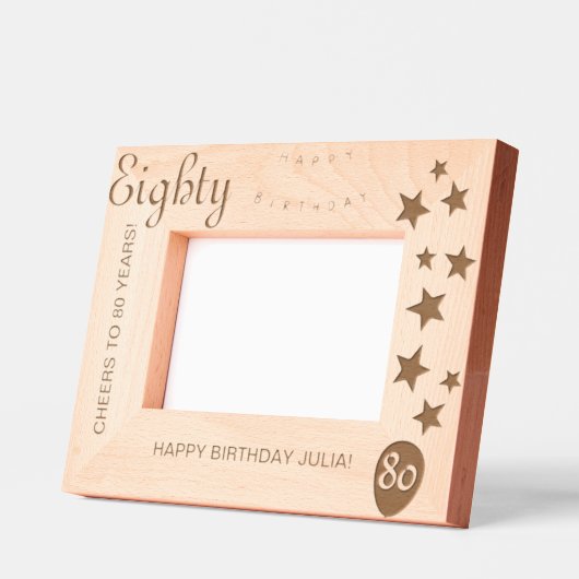 80e anniversaire cadre de conservation gravé (Gauche)