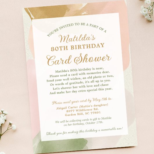 80e Anniversaire Carte Douche par Mail Photo Invit