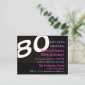 80e anniversaire de fête Carte postale Invitation (Debout devant)
