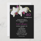 80e anniversaire de fête Invitation Orchidées (Devant)