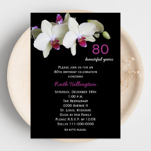 80e anniversaire de fête Invitation Orchidées