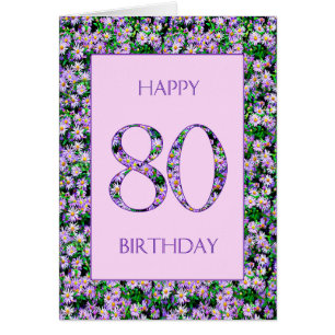 80e anniversaire de marguerites violettes