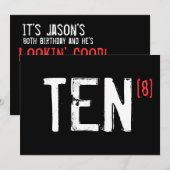 80e anniversaire - Dix à la huitième invitation (Devant / Derrière)