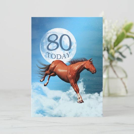 80e anniversaire Esprit cheval invitation de fête (Debout devant)