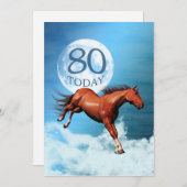 80e anniversaire Esprit cheval invitation de fête (Devant / Derrière)