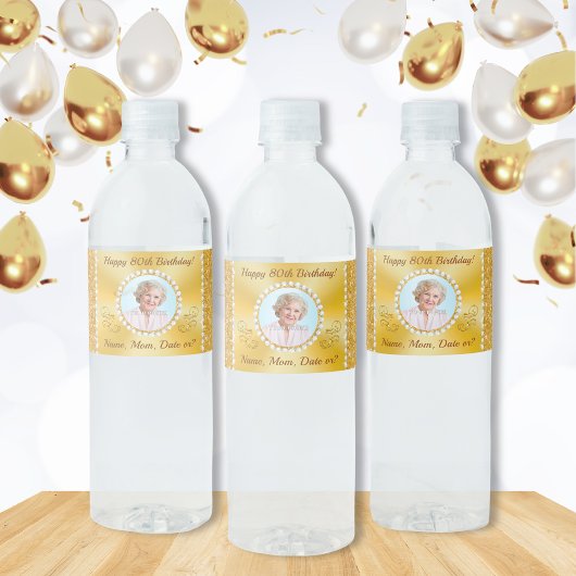 80e anniversaire Étiquettes de bouteilles d'eau, p