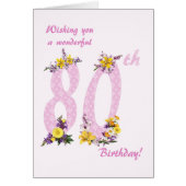 80e anniversaire Fleur numéros décorés (Devant)