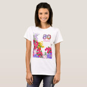 80e anniversaire fleuri invité d'honneur t-shirt (Devant entier)