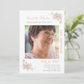 80e anniversaire Floral Photo Invitation (Debout devant)