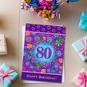 80e anniversaire Floral rose carte d'intégrité ver