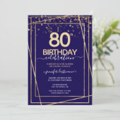 80e anniversaire Gold and Blue Invitation (Debout devant)