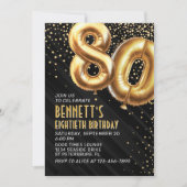 80e anniversaire Gold Black Invitation (Devant)
