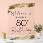 80e anniversaire Gold Black Welcome Clear (Mariage)