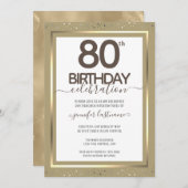 80e anniversaire Gold Formal Invitation (Devant / Derrière)