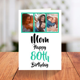 80e anniversaire heureux Maman carte photo collage