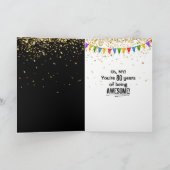 80e anniversaire Humour sur carte noire (Intérieur)