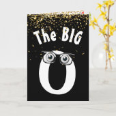 80e anniversaire Humour sur carte noire (Fleur jaune)