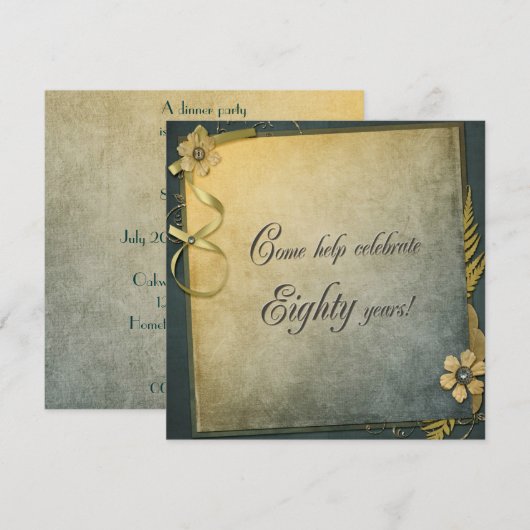 80e anniversaire Invitation (Devant / Derrière)