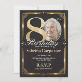 80e anniversaire Invitation avec photo (Devant)