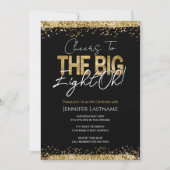 80e anniversaire Invitation Black and Gold (Devant)