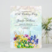 80e anniversaire invitation fleurs sauvages (Debout devant)
