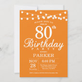 80e anniversaire Invitation Orange (Devant)
